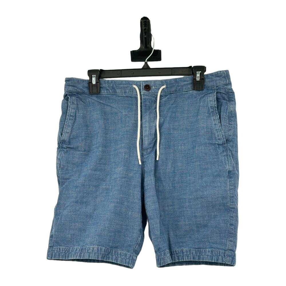 Abercrombie & Fitch Shorts Mens Medium Chambray Blue Drawstring Stretch Preppy